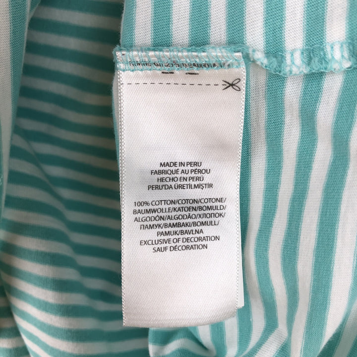 Ralph Lauren POLO RALPH LAUREN Short-Sleeve Striped T-Shirt, Women's Size XL (approx.) cotton Mint green Vintage Second Hand