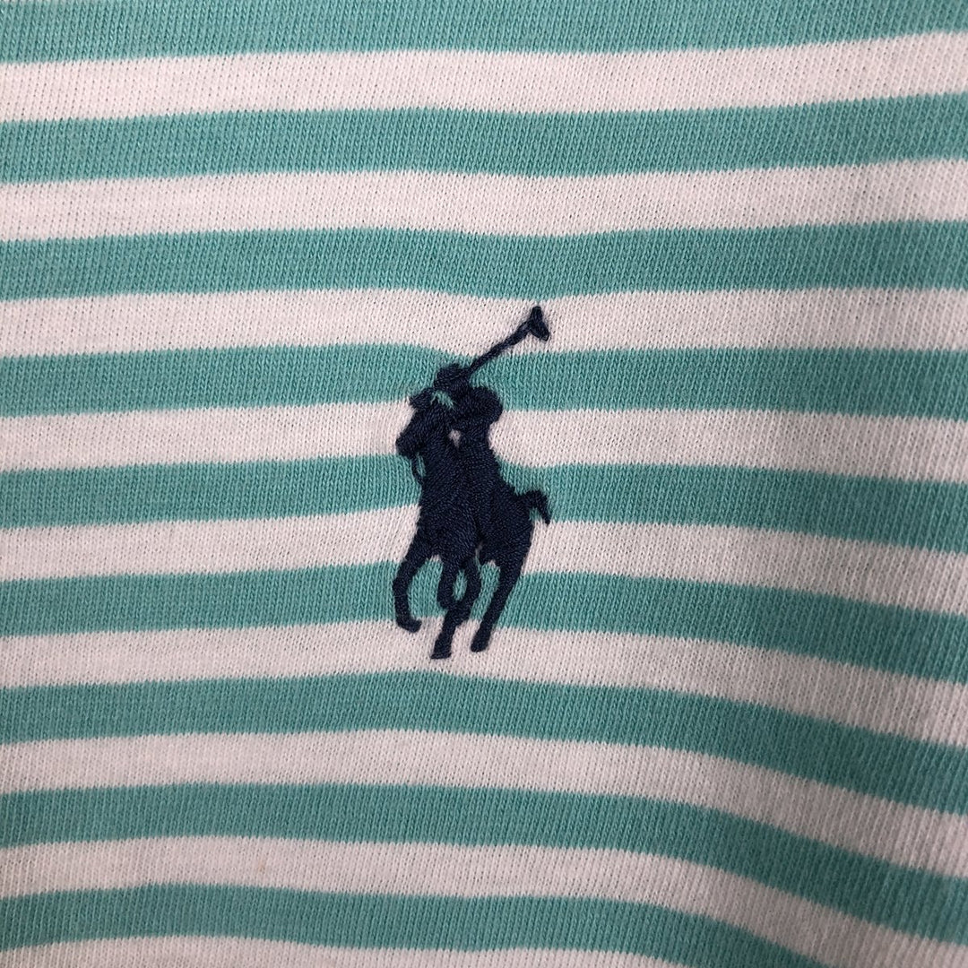 Ralph Lauren POLO RALPH LAUREN Short-Sleeve Striped T-Shirt, Women's Size XL (approx.) cotton Mint green Vintage Second Hand