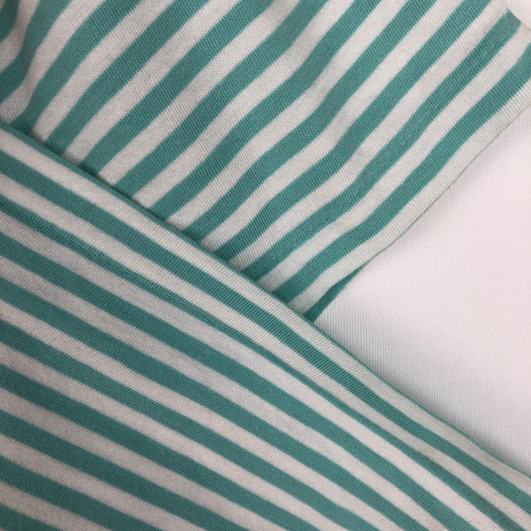 Ralph Lauren POLO RALPH LAUREN Short-Sleeve Striped T-Shirt, Women's Size XL (approx.) cotton Mint green Vintage Second Hand