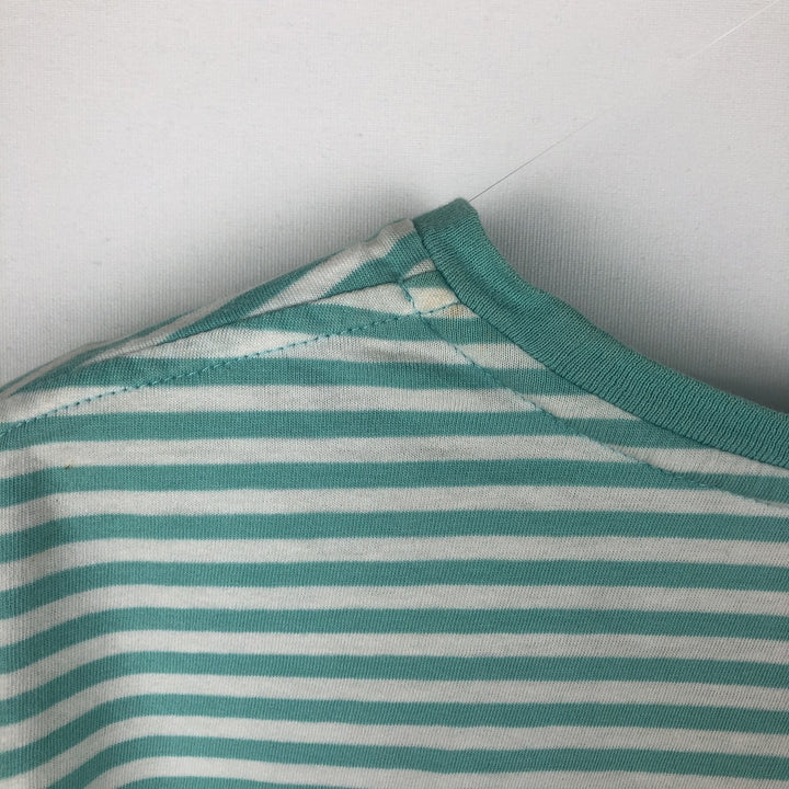 Ralph Lauren POLO RALPH LAUREN Short-Sleeve Striped T-Shirt, Women's Size XL (approx.) cotton Mint green Vintage Second Hand