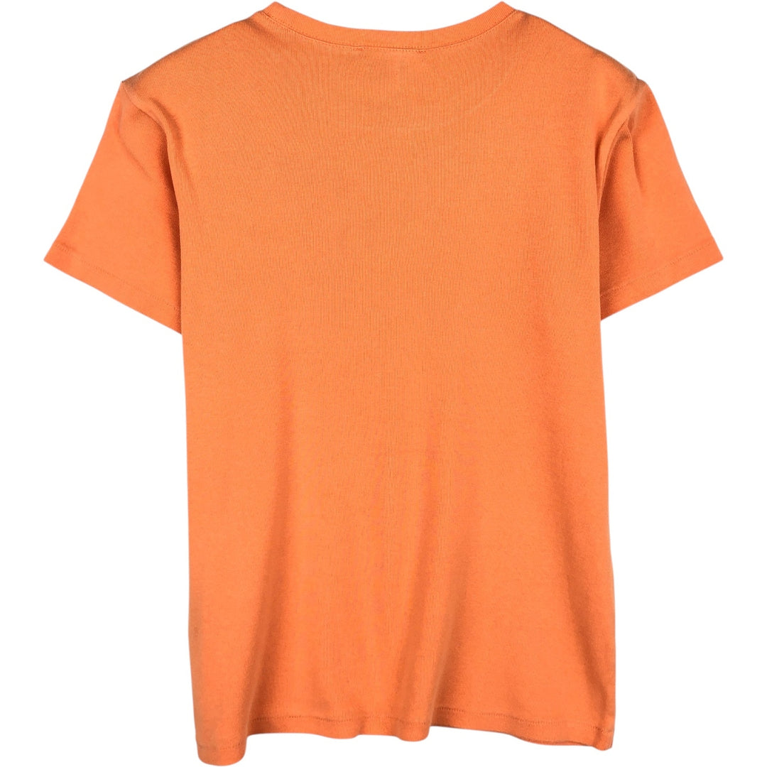 Ralph Lauren RALPH LAUREN SPORT Short-Sleeve T-Shirt with One-Point Logo, Women's Size XL (approx.) cotton orange type Vintage Second Hand