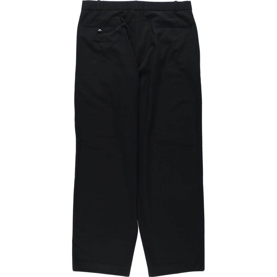 DEKKER Three-Pleat Slacks Pants, Men's Size W34 (approx.) polyester black type Vintage Second Hand