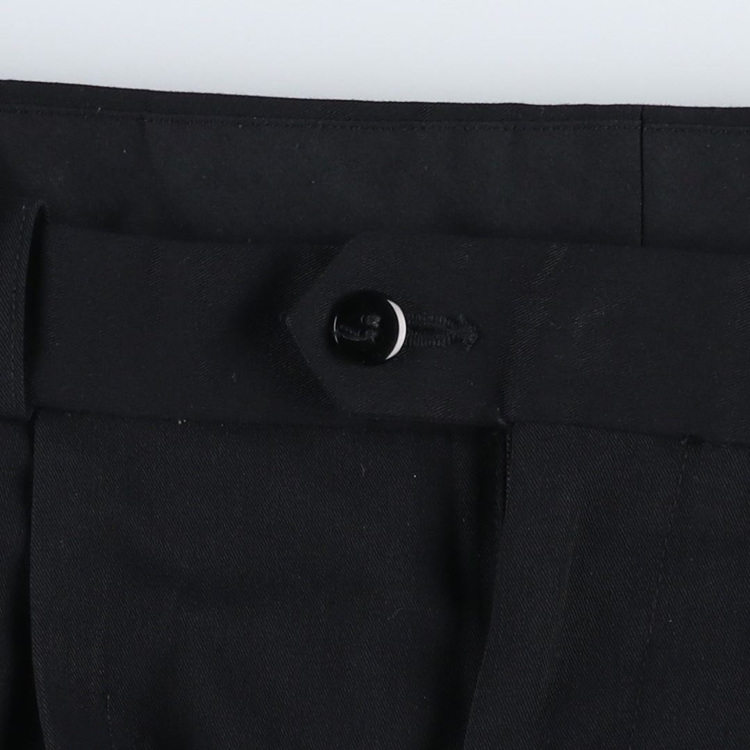 DEKKER Three-Pleat Slacks Pants, Men's Size W34 (approx.) polyester black type Vintage Second Hand