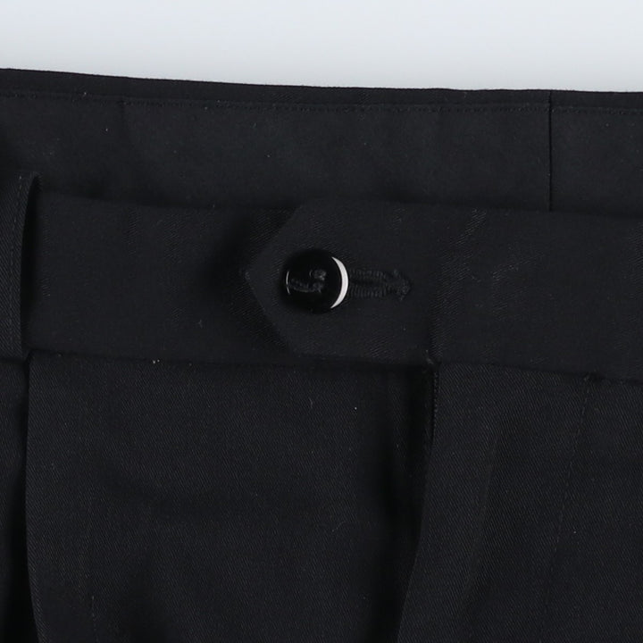 DEKKER Three-Pleat Slacks Pants, Men's Size W34 (approx.) polyester black type Vintage Second Hand