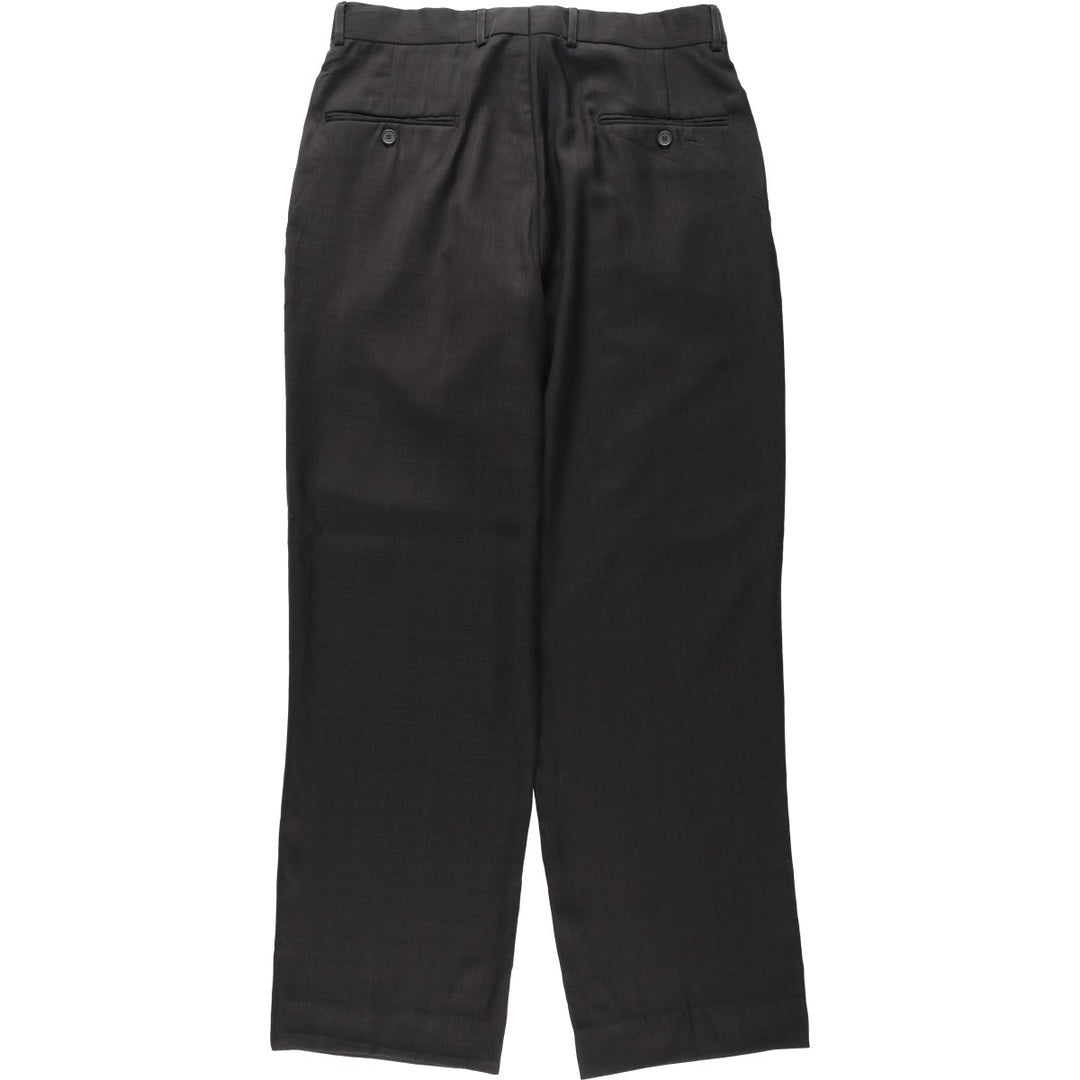 VITTORIO ST.ANGELO Three-Pleat Slacks Pants, Men's Size W34 (approx.) polyester gray type Vintage Second Hand