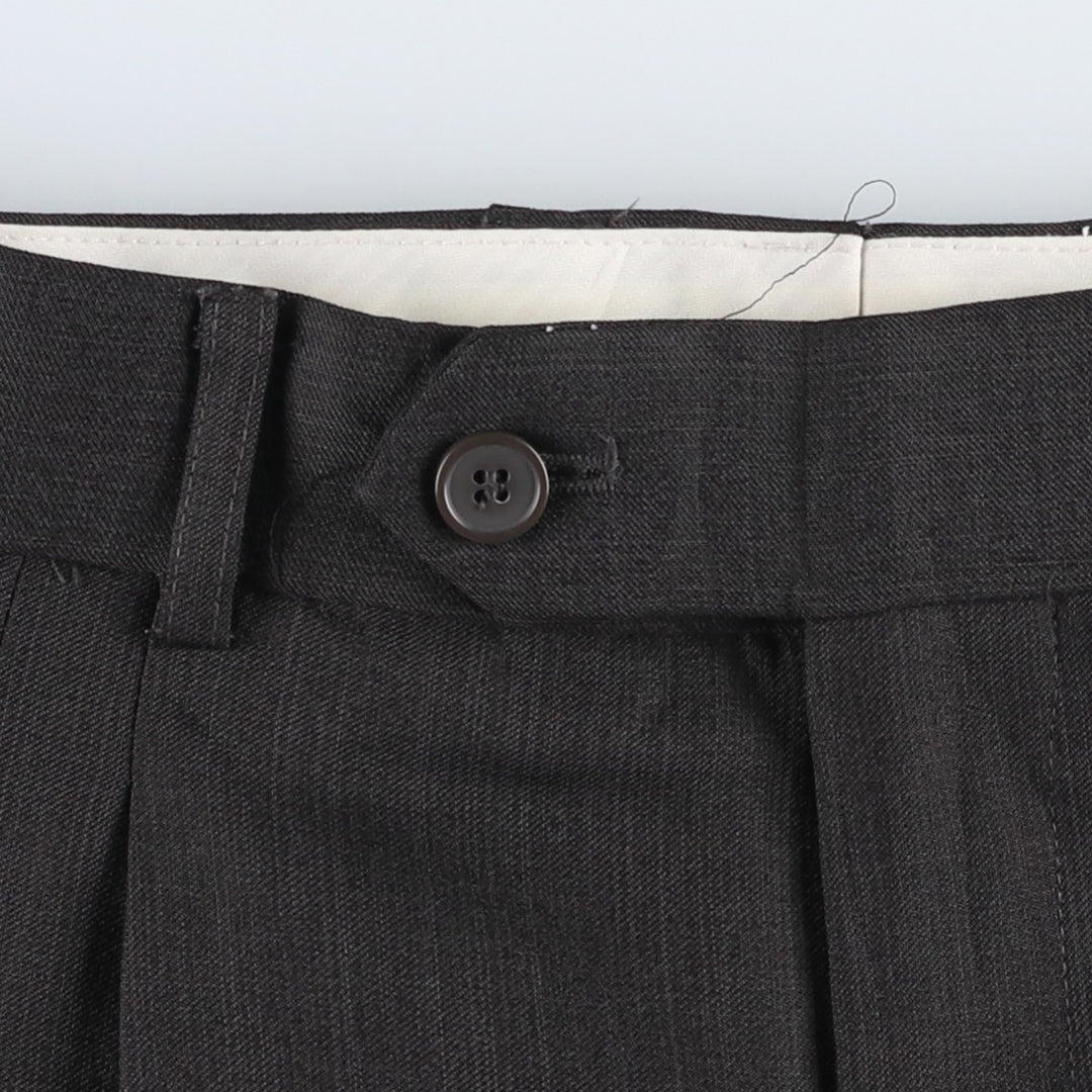 VITTORIO ST.ANGELO Three-Pleat Slacks Pants, Men's Size W34 (approx.) polyester gray type Vintage Second Hand
