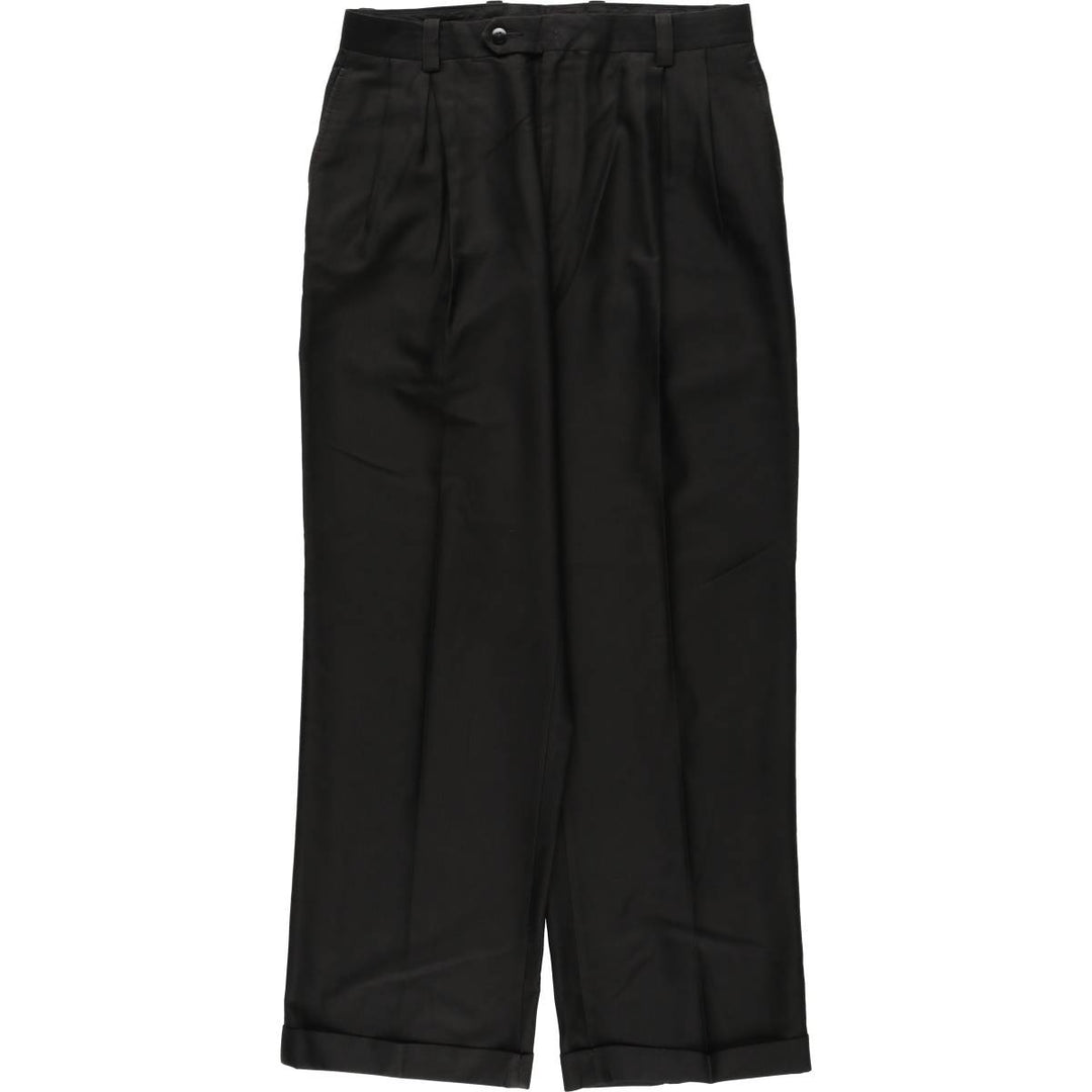 Sean John three-pleat slacks for men, size W32 (approx.) polyester black type Vintage Second Hand