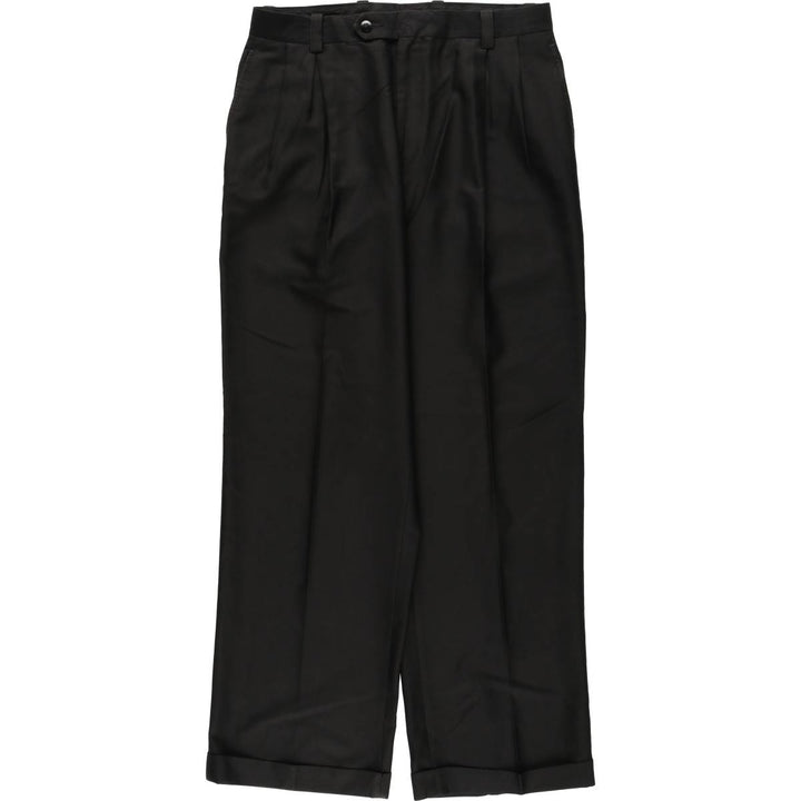 Sean John three-pleat slacks for men, size W32 (approx.) polyester black type Vintage Second Hand