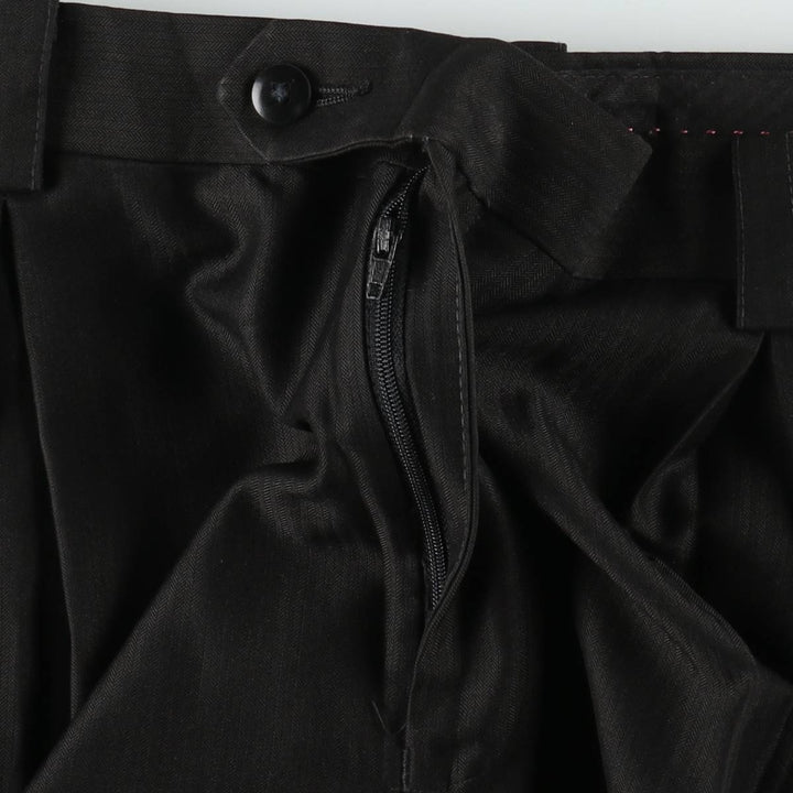 Sean John three-pleat slacks for men, size W32 (approx.) polyester black type Vintage Second Hand