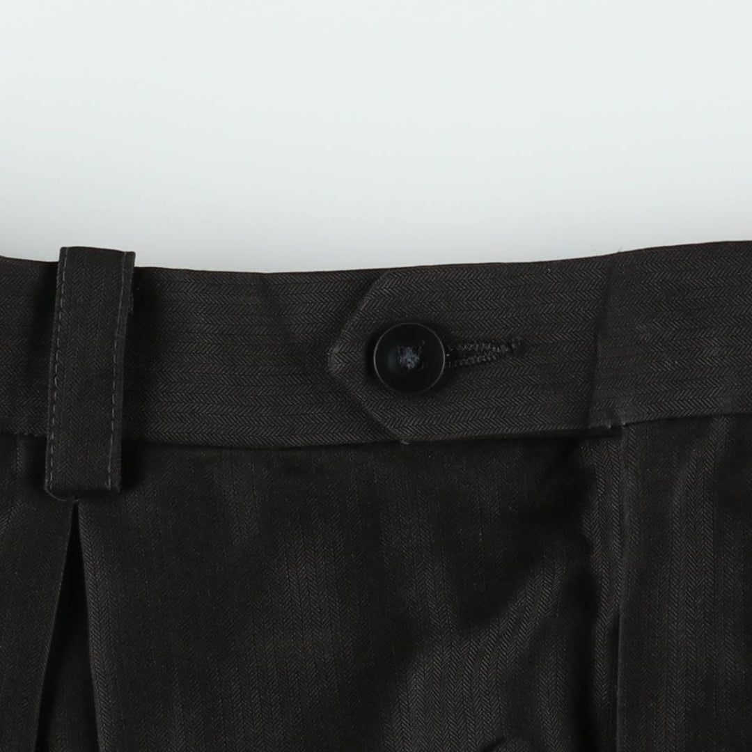 Sean John three-pleat slacks for men, size W32 (approx.) polyester black type Vintage Second Hand