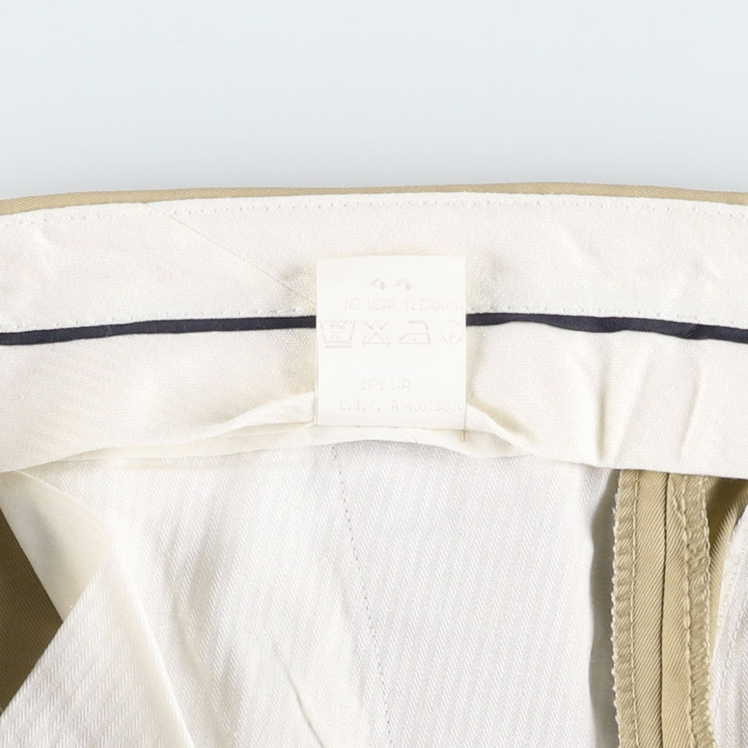 BSERVER Two-Pleat Slacks Pants, Made in Spain, Men's Size W34 (approx.) polyester Beige type Vintage Second Hand