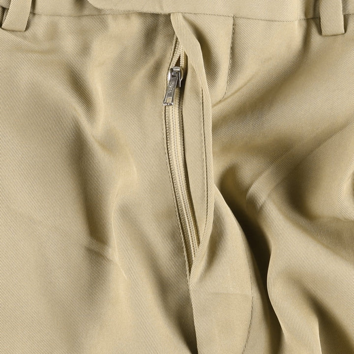 BSERVER Two-Pleat Slacks Pants, Made in Spain, Men's Size W34 (approx.) polyester Beige type Vintage Second Hand