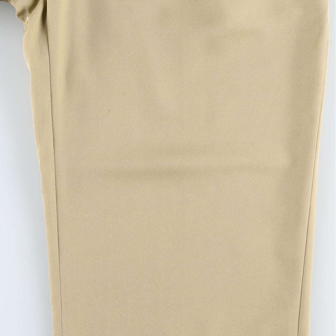 BSERVER Two-Pleat Slacks Pants, Made in Spain, Men's Size W34 (approx.) polyester Beige type Vintage Second Hand