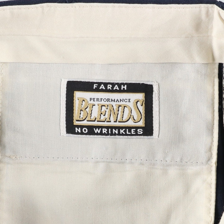 FARAH PERFORMANCE BLENDS Men's Slacks Pants, Size W36 (approx.), Vintage polyester navy blue type Vintage Second Hand