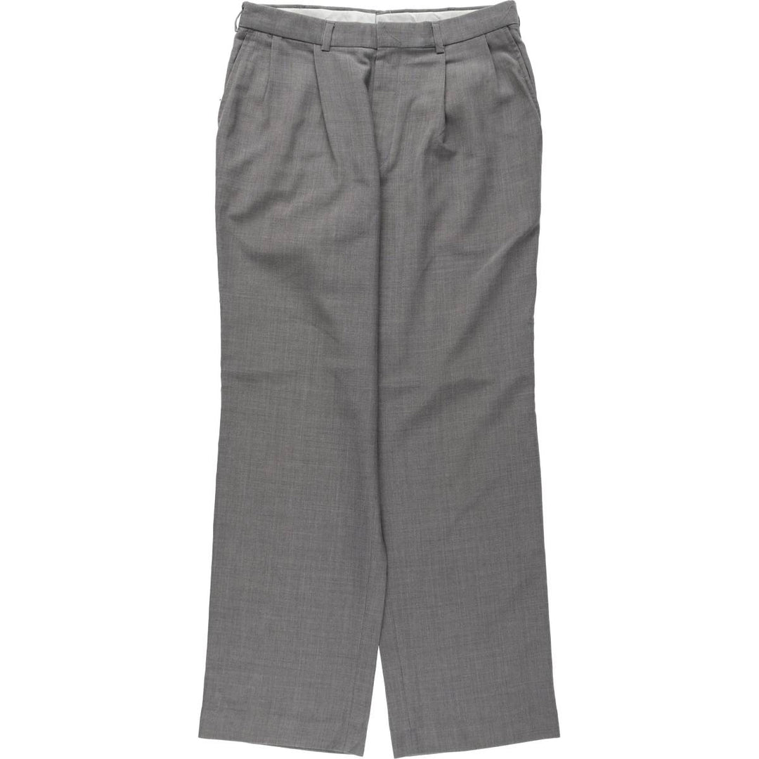 80s-90'S Town Craft Two-Pleat Slacks Pants, Made in USA, Men's W32 (approx.), Vintage unclear gray type Vintage Second Hand