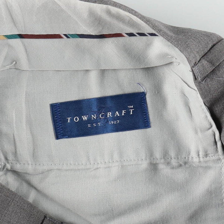 80s-90'S Town Craft Two-Pleat Slacks Pants, Made in USA, Men's W32 (approx.), Vintage unclear gray type Vintage Second Hand