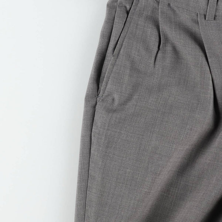 80s-90'S Town Craft Two-Pleat Slacks Pants, Made in USA, Men's W32 (approx.), Vintage unclear gray type Vintage Second Hand