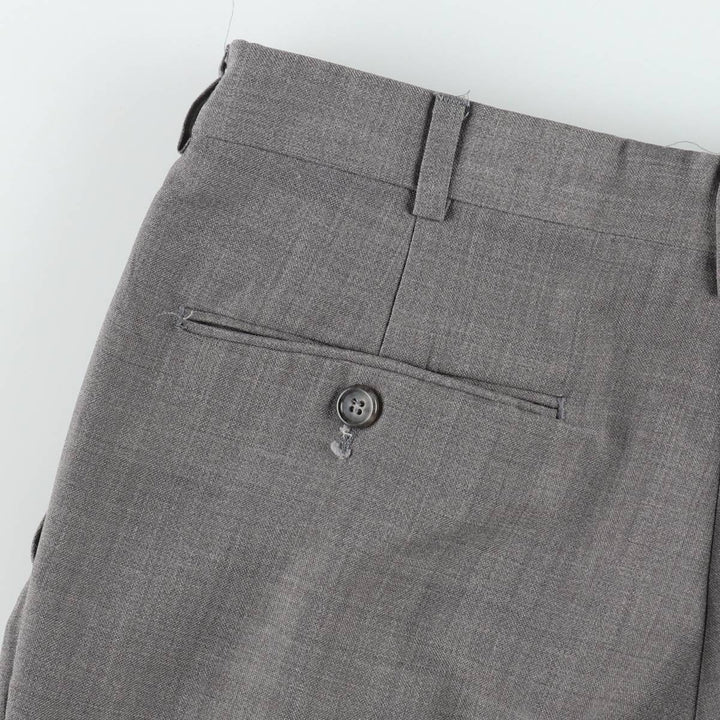 80s-90'S Town Craft Two-Pleat Slacks Pants, Made in USA, Men's W32 (approx.), Vintage unclear gray type Vintage Second Hand