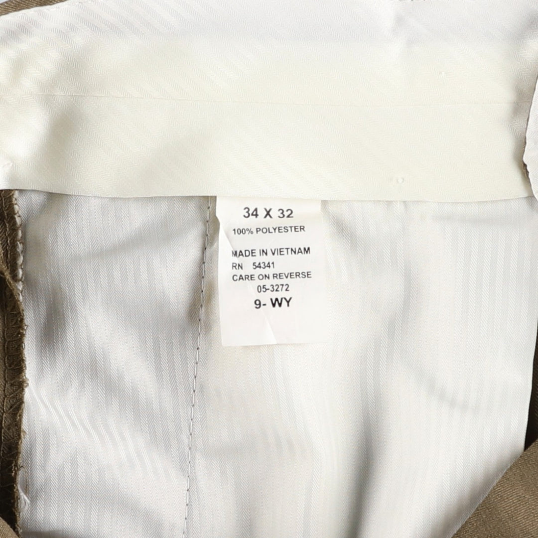 Perry Ellis Louis Raphael BRAGGI Two-Pleat Slacks Pants Men's W35 (approx.) polyester brown type Vintage Second Hand