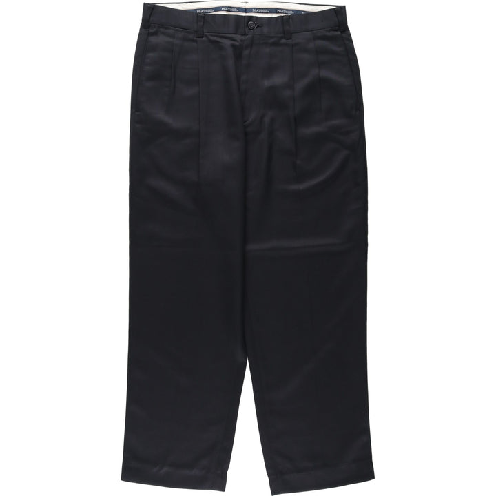 PGA TOUR Two-Pleat Slacks Pants, Men's Size W34 (approx.) polyester navy blue type Vintage Second Hand
