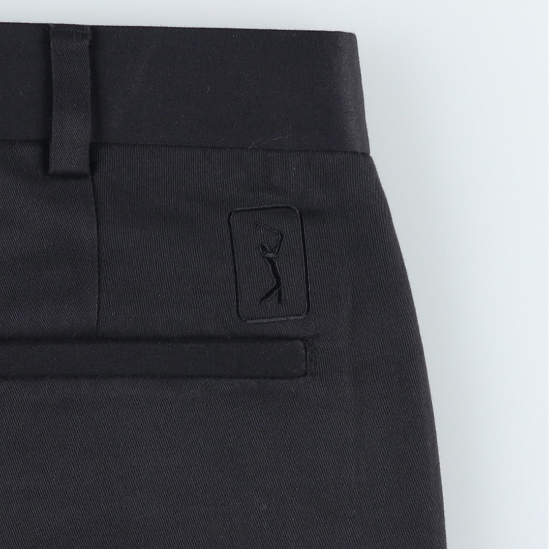 PGA TOUR Two-Pleat Slacks Pants, Men's Size W34 (approx.) polyester navy blue type Vintage Second Hand