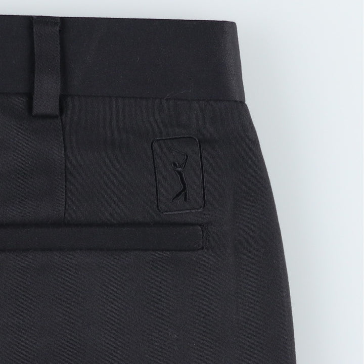 PGA TOUR Two-Pleat Slacks Pants, Men's Size W34 (approx.) polyester navy blue type Vintage Second Hand
