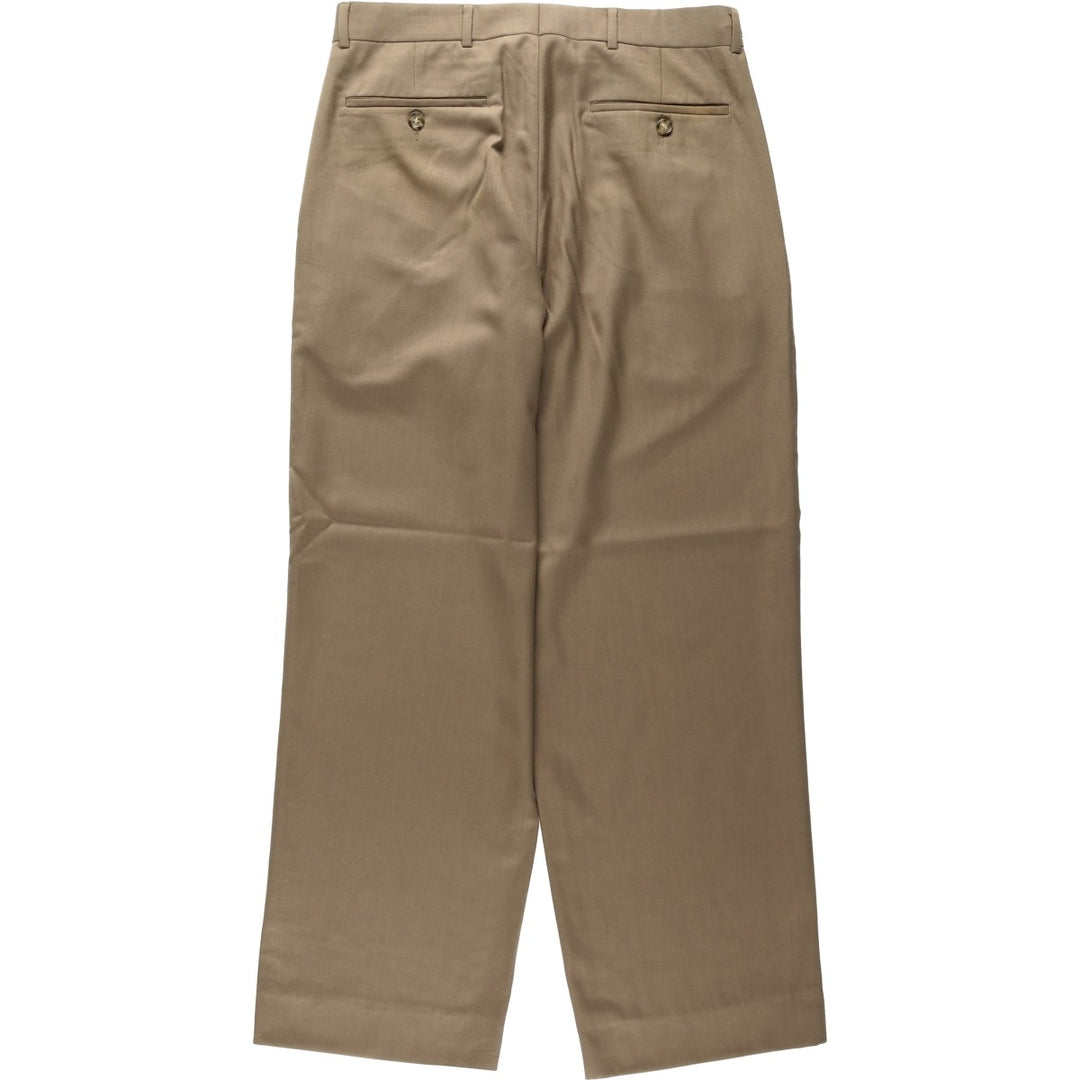WH.H.LEISHMAN Two-Pleat Slacks Pants, Men's Size W30 (approx.) polyester beige type brown Vintage Second Hand