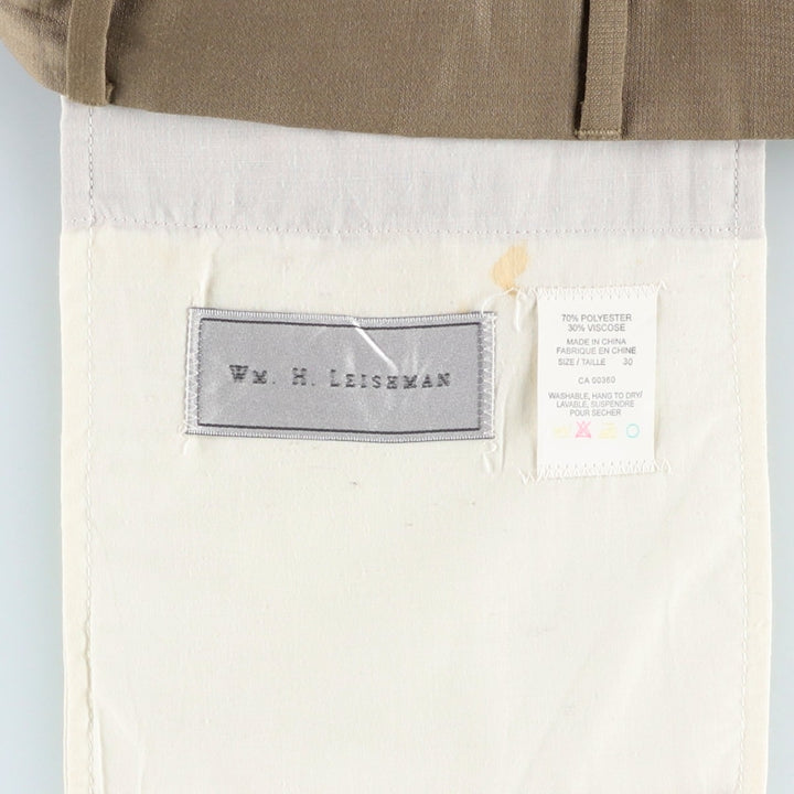 WH.H.LEISHMAN Two-Pleat Slacks Pants, Men's Size W30 (approx.) polyester beige type brown Vintage Second Hand
