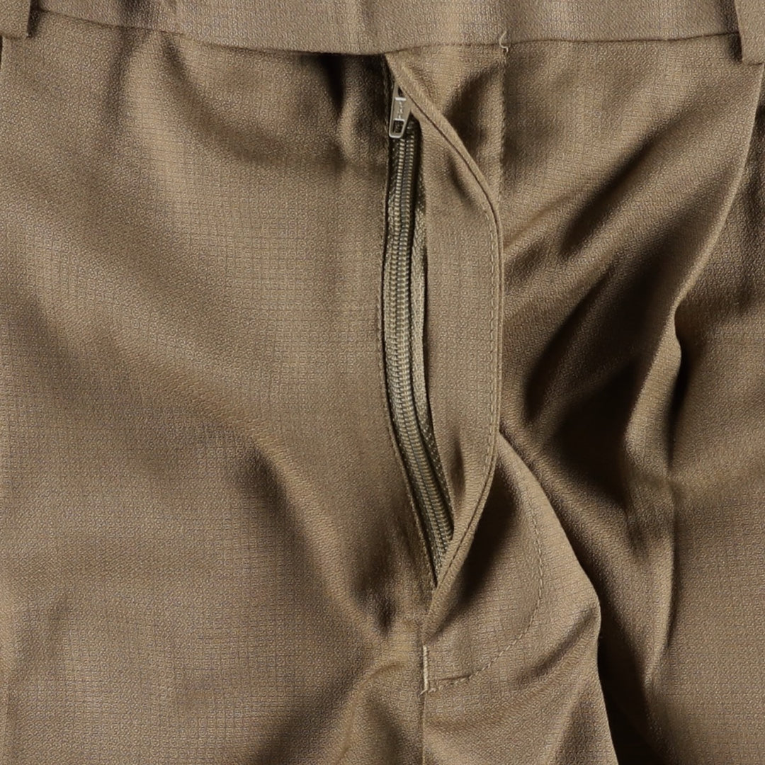 WH.H.LEISHMAN Two-Pleat Slacks Pants, Men's Size W30 (approx.) polyester beige type brown Vintage Second Hand