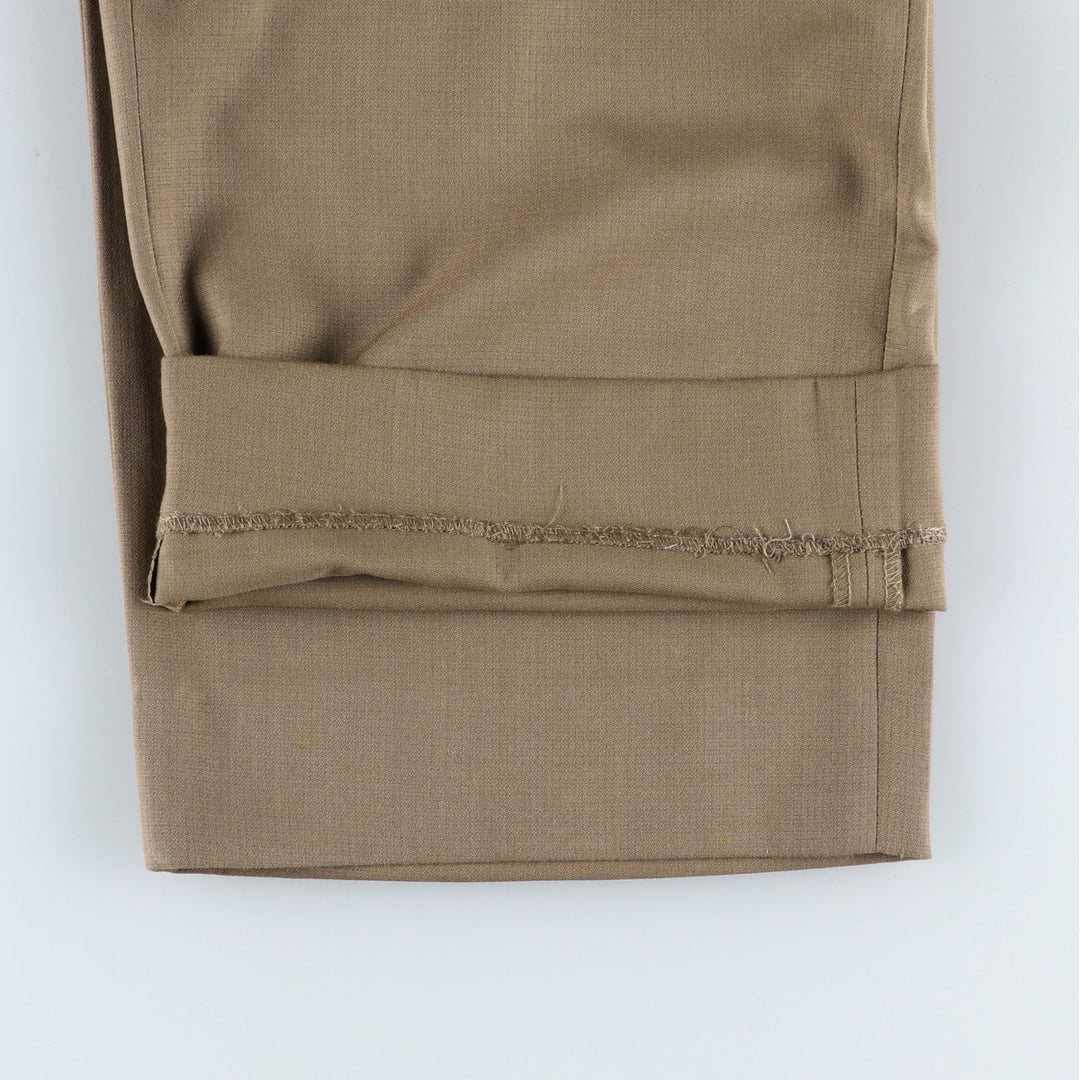 WH.H.LEISHMAN Two-Pleat Slacks Pants, Men's Size W30 (approx.) polyester beige type brown Vintage Second Hand