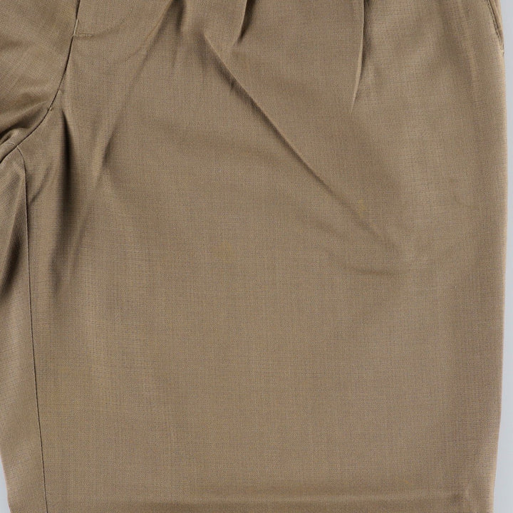 WH.H.LEISHMAN Two-Pleat Slacks Pants, Men's Size W30 (approx.) polyester beige type brown Vintage Second Hand