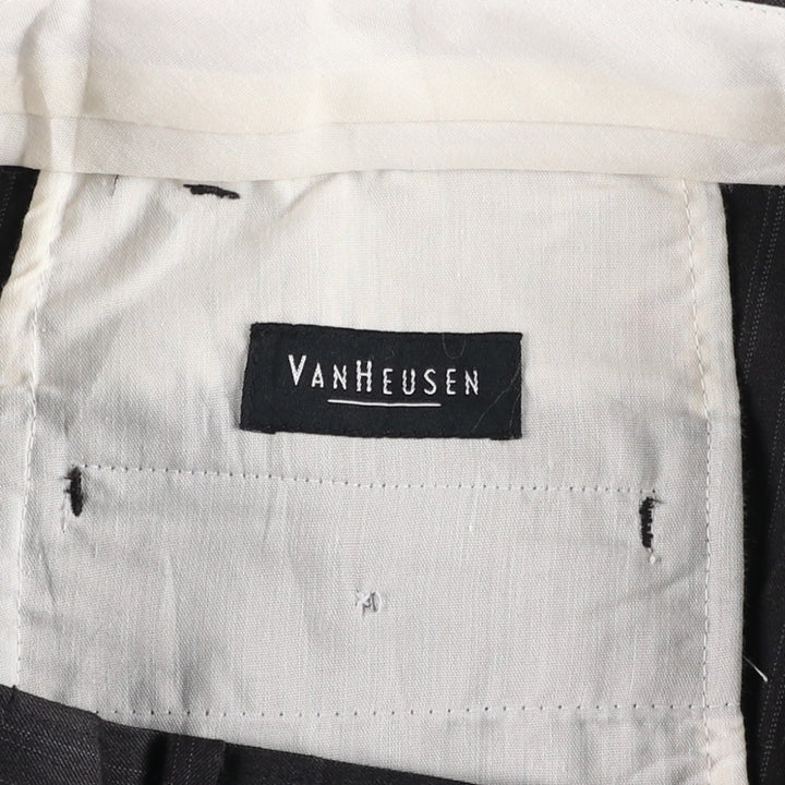 Van Heusen Stripe Pattern Two-Pleat Slacks Pants, Men's Size W29 (approx.) polyester gray type Vintage Second Hand