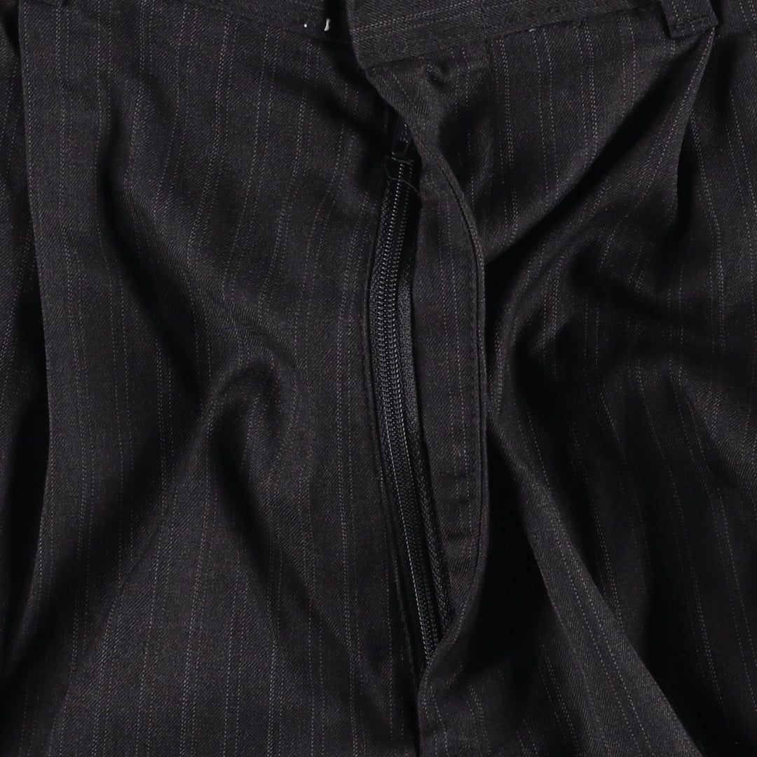 Van Heusen Stripe Pattern Two-Pleat Slacks Pants, Men's Size W29 (approx.) polyester gray type Vintage Second Hand