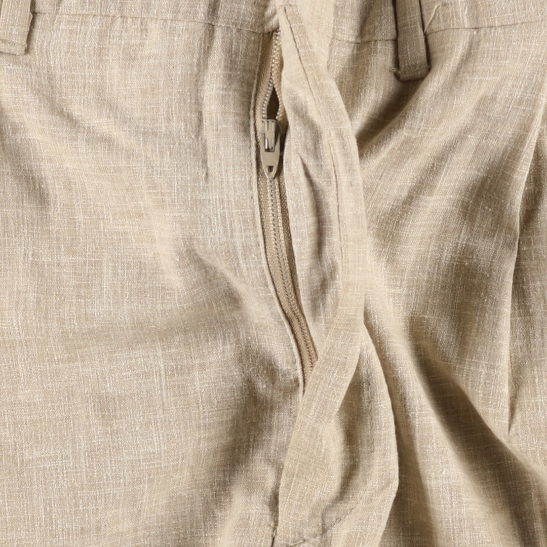1990'S Arnold Palmer Two-Pleat Cotton x Polyester Slacks Pants, Men's Size W36 (approx.), Vintage polyester Beige type Vintage Second Hand