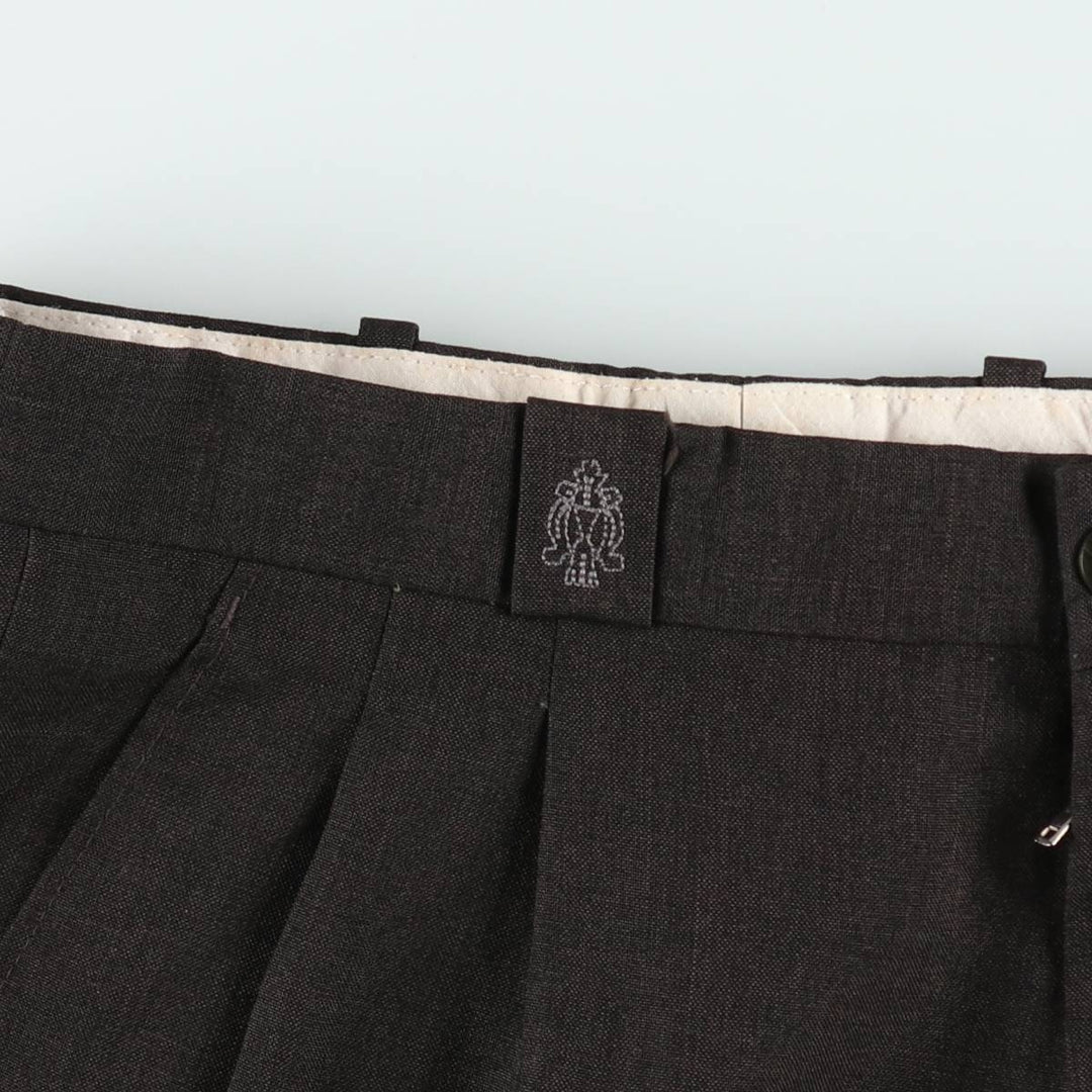 1980'S Evaristo Roman Two-Pleat Slacks Pants, Men's Size W31 (approx.), Vintage polyester Charcoal Vintage Second Hand