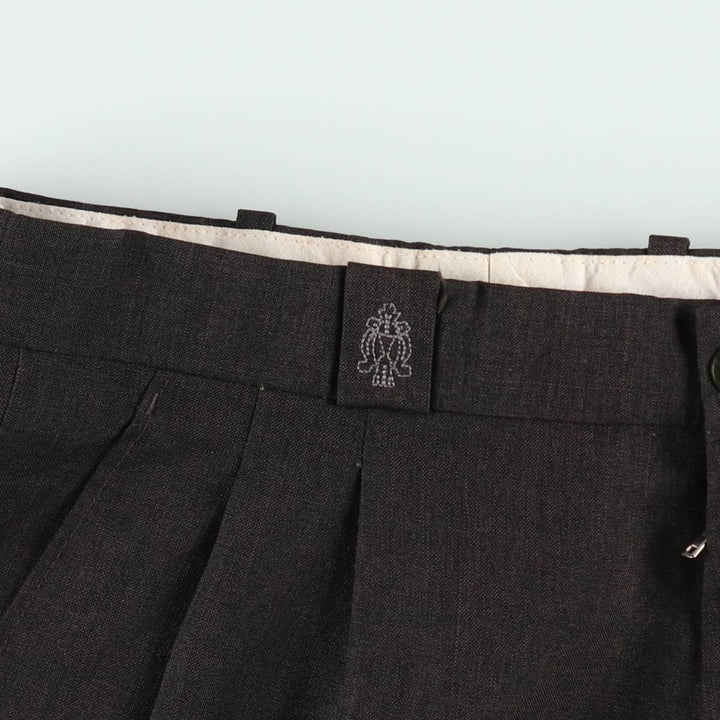 1980'S Evaristo Roman Two-Pleat Slacks Pants, Men's Size W31 (approx.), Vintage polyester Charcoal Vintage Second Hand