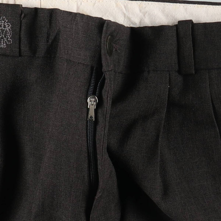 1980'S Evaristo Roman Two-Pleat Slacks Pants, Men's Size W31 (approx.), Vintage polyester Charcoal Vintage Second Hand