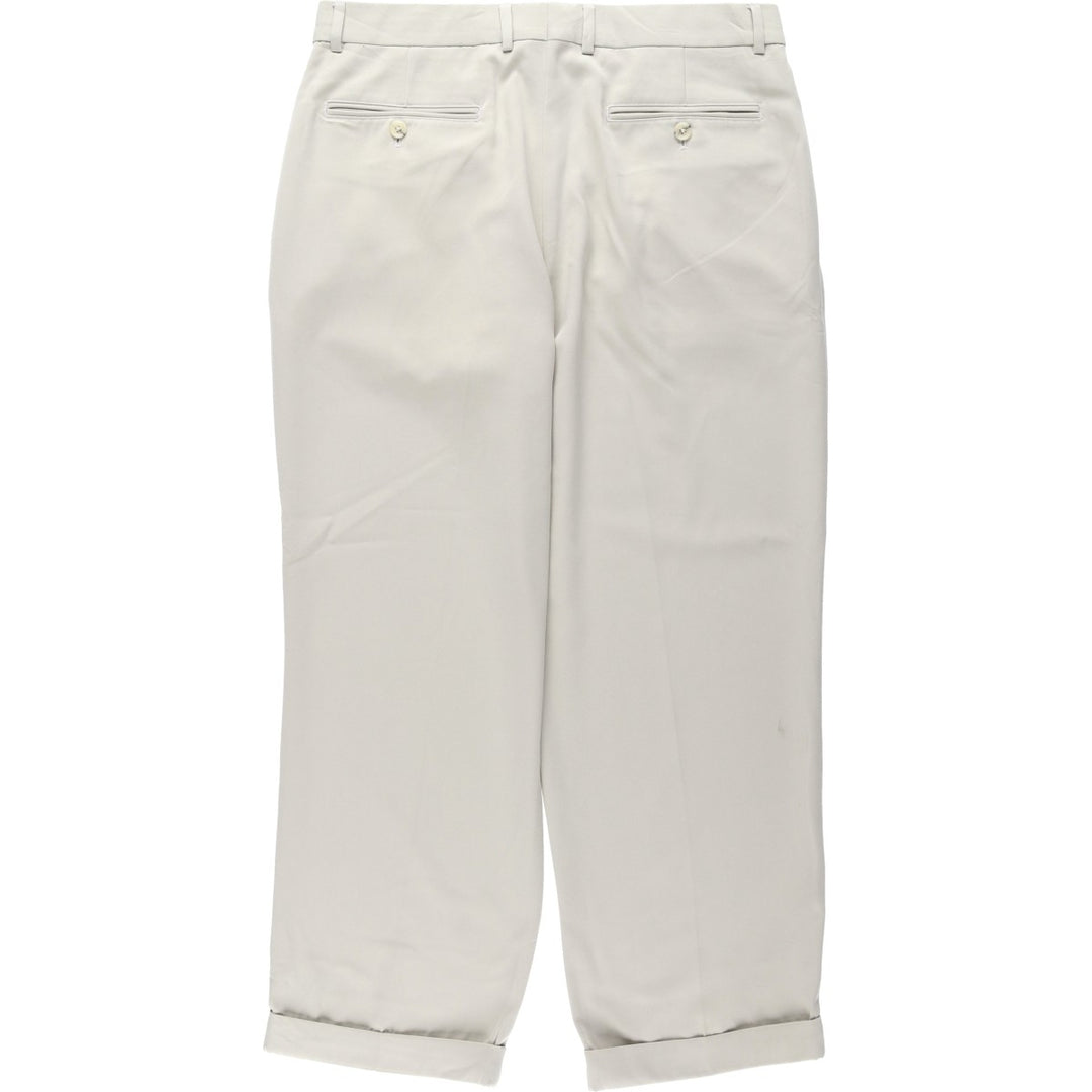 Claiborne two-pleat slacks pants for men, equivalent to size W34. polyester Beige type Vintage Second Hand