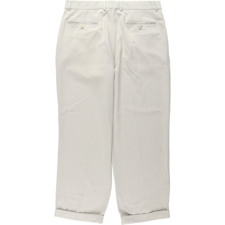Claiborne two-pleat slacks pants for men, equivalent to size W34. polyester Beige type Vintage Second Hand