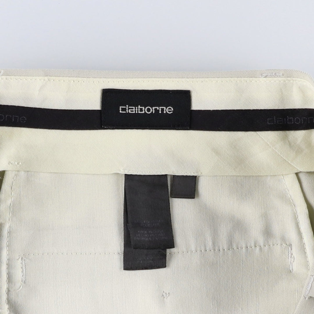 Claiborne two-pleat slacks pants for men, equivalent to size W34. polyester Beige type Vintage Second Hand