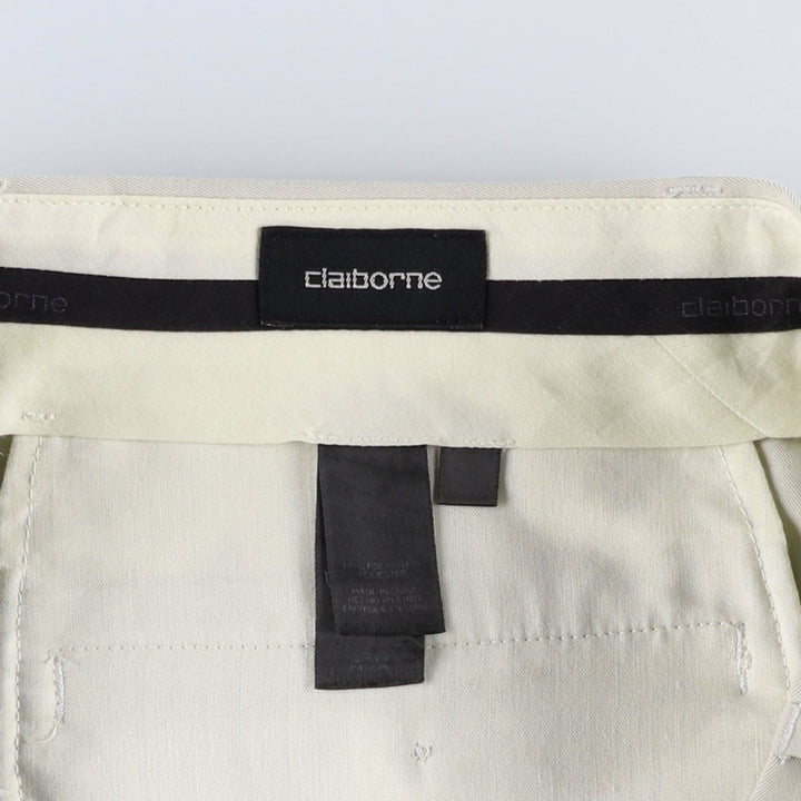 Claiborne two-pleat slacks pants for men, equivalent to size W34. polyester Beige type Vintage Second Hand