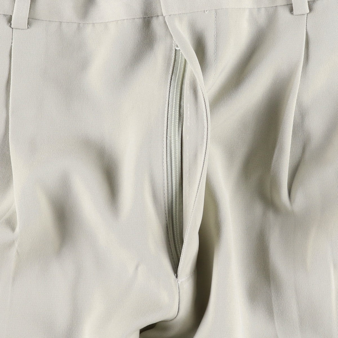 Claiborne two-pleat slacks pants for men, equivalent to size W34. polyester Beige type Vintage Second Hand