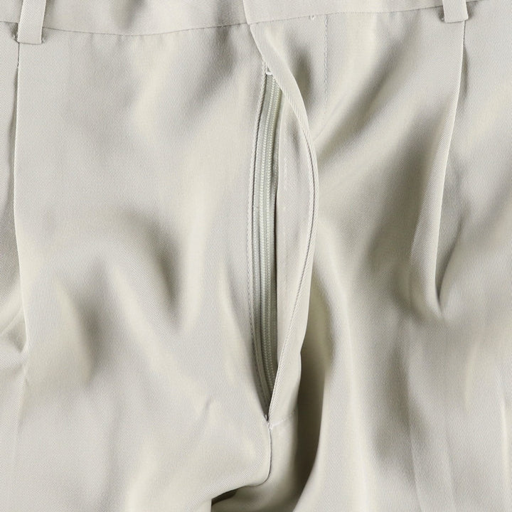 Claiborne two-pleat slacks pants for men, equivalent to size W34. polyester Beige type Vintage Second Hand