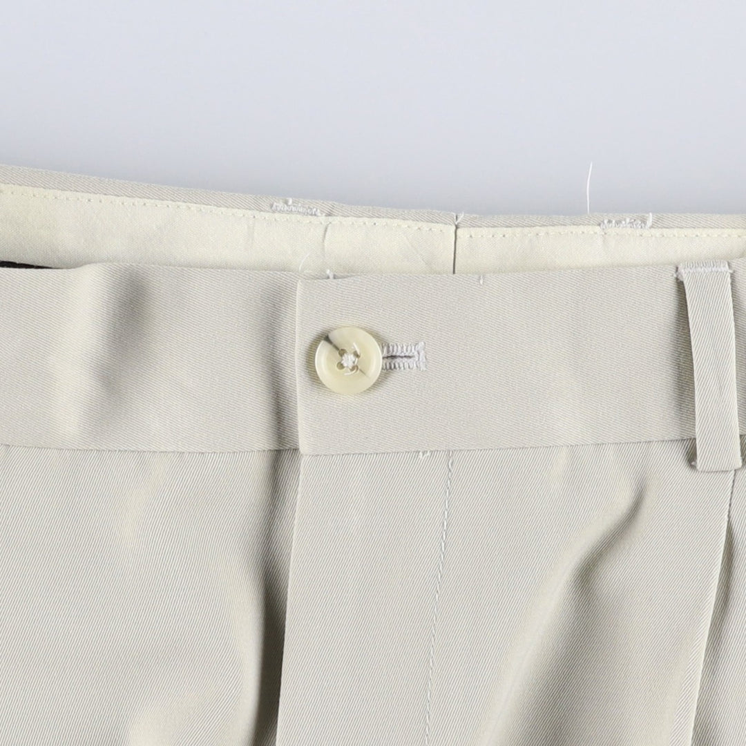 Claiborne two-pleat slacks pants for men, equivalent to size W34. polyester Beige type Vintage Second Hand