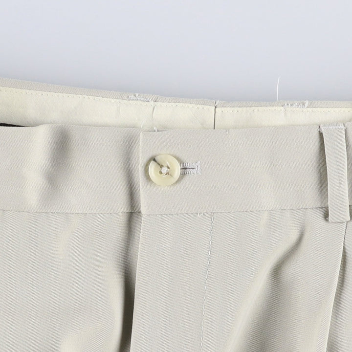 Claiborne two-pleat slacks pants for men, equivalent to size W34. polyester Beige type Vintage Second Hand