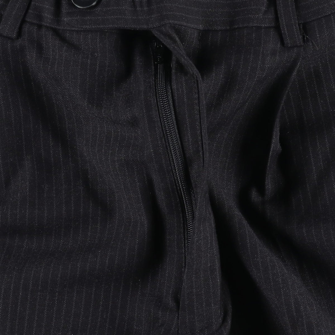 Stripe Pattern Slacks Pants Men's W32 polyester black type Vintage Second Hand