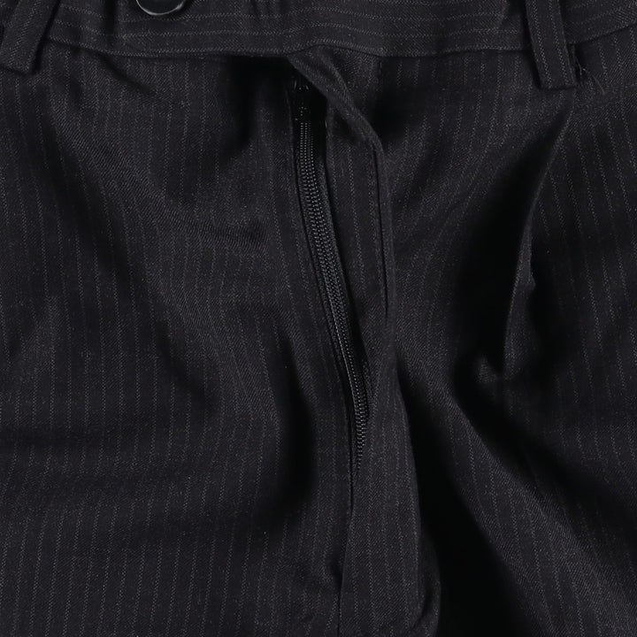 Stripe Pattern Slacks Pants Men's W32 polyester black type Vintage Second Hand