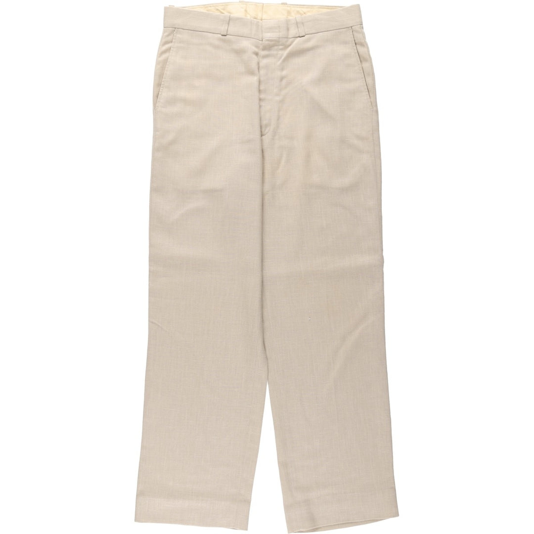 ~90'S FARAH slacks pants, men's size W30 equivalent, vintage. polyester Beige type Vintage Second Hand