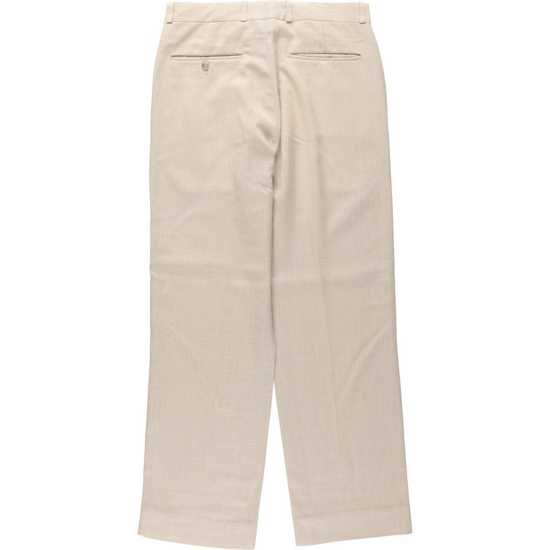 ~90'S FARAH slacks pants, men's size W30 equivalent, vintage. polyester Beige type Vintage Second Hand
