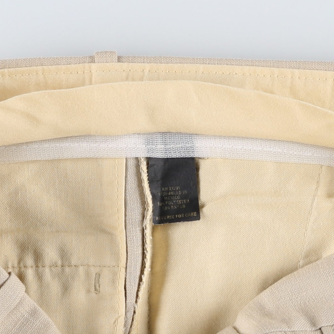 ~90'S FARAH slacks pants, men's size W30 equivalent, vintage. polyester Beige type Vintage Second Hand